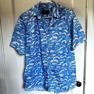 Santego‎ button-up shirt with bold wave print
